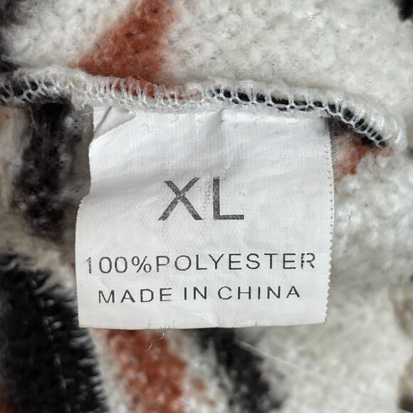 Southwestern Print Fleece Jacket Zip-Up XL Faux Sherpa Aztec Women Relaxed Fit - Picture 7 of 12